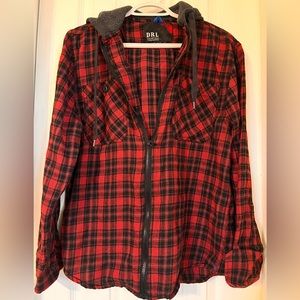 Men’s Small Buffalo Plaid Full-Zip w/ Hood (NWOT)